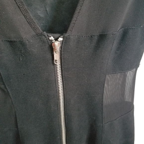 Blaque Label genuine leather dress black mesh cut out sz S - Picture 5 of 7